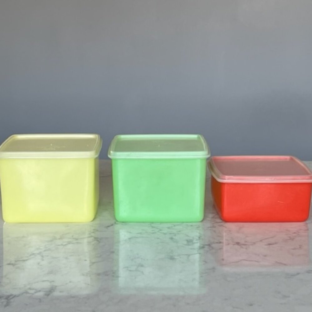 Set Vintage Eagle Super Seal Square Food Storage Containers with Lids